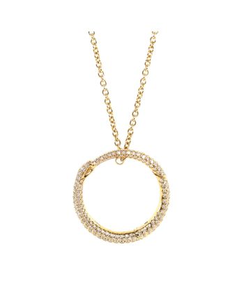 Ouroboros Pendant Necklace 18K Yellow Gold with Diamonds